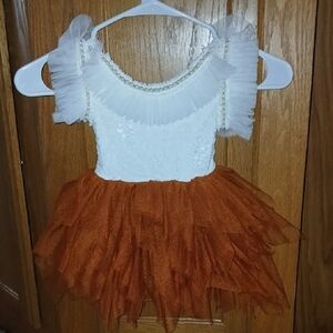 Orange and White Baby Dress